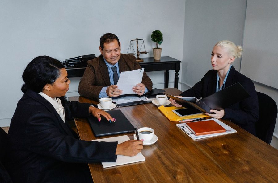 The Keystone Ledger CPA team meeting with a South Jersey small business owner to review year-end financial statements